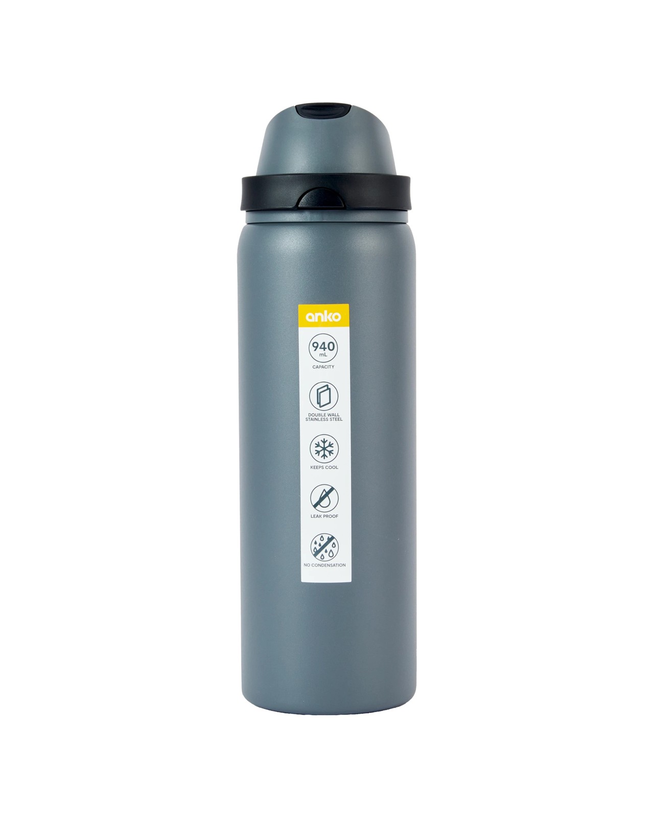 Anko 940ml Charcoal Dual Lid Bottle 6 of 6
