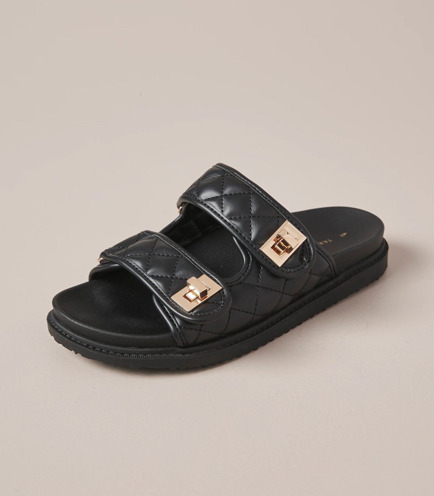 Quilted on sale leather slides