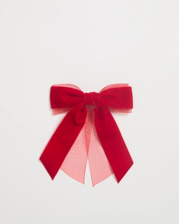 Velvet Bow Christmas Barrette Clip