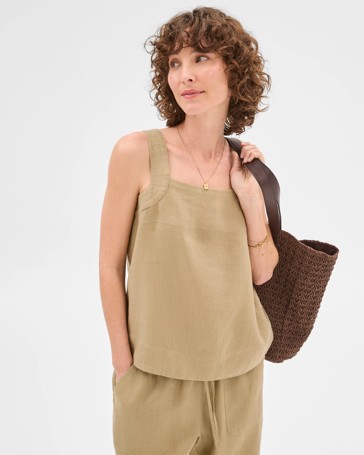 European Linen Stitch Detail Cami