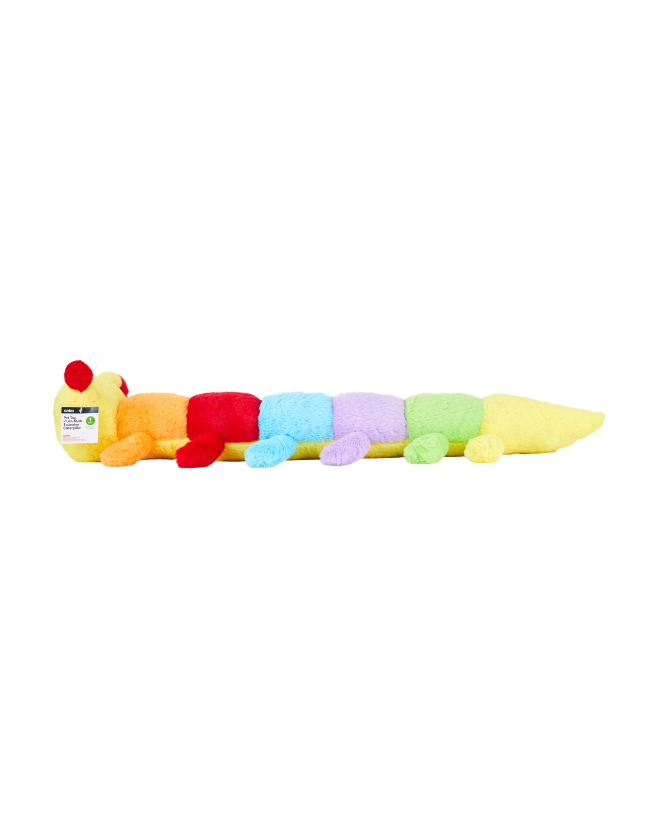 Pet Toy Plush Multi Squeaker Caterpillar - Anko 4 of 4