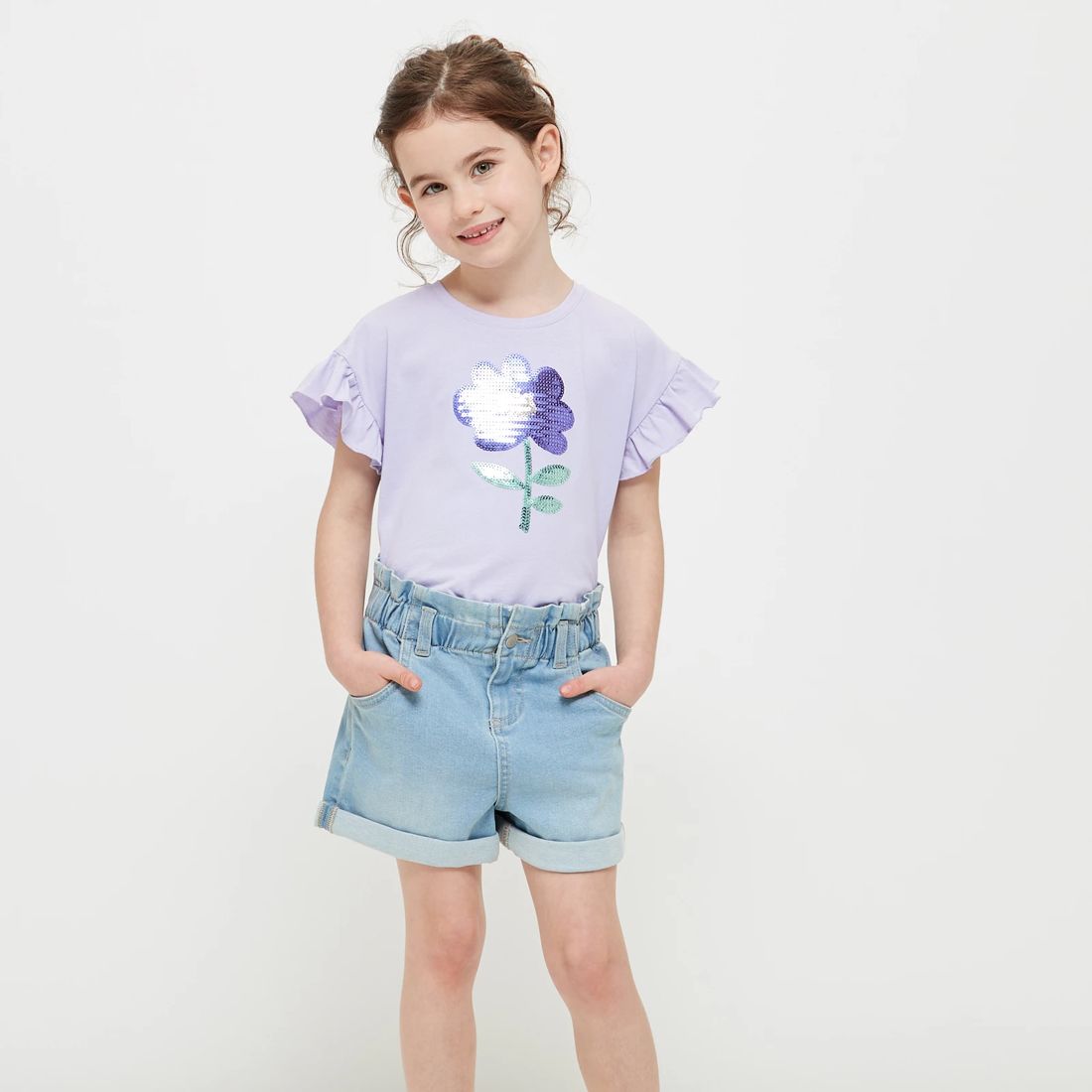 T-shirt with print and sequins