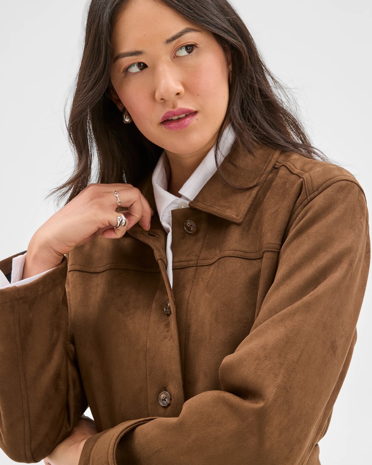 Faux Suede Long Sleeve Jacket 6 of 6