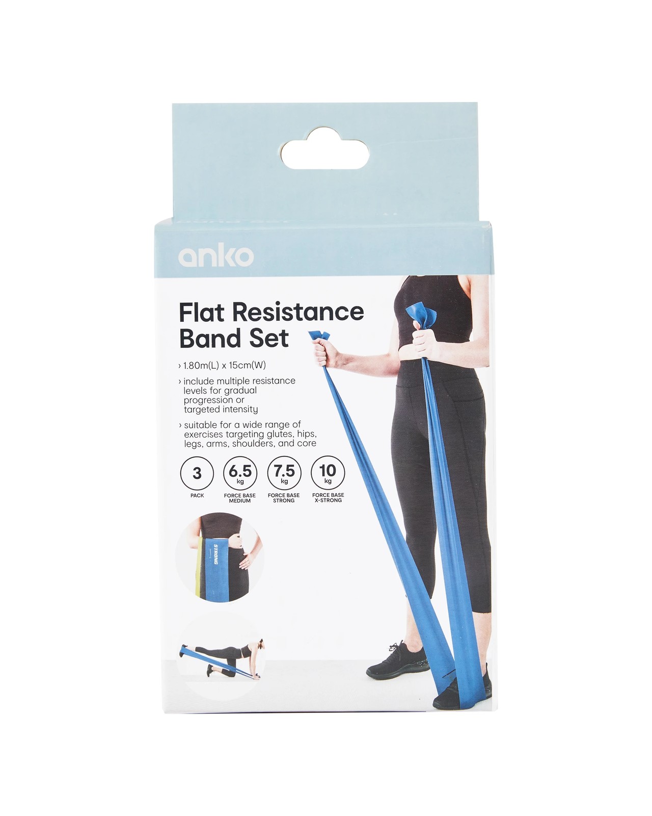 3 Pack Flat Resistance Band Set - Anko 6 of 6