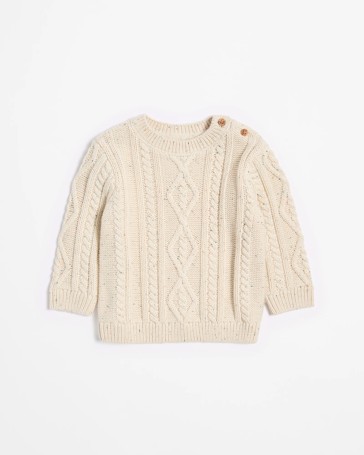 Baby Boys Organic Cotton Cable Knit Jumper
