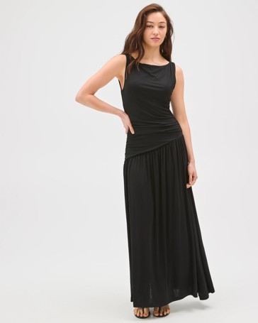 Lily Loves Fitted Drape Maxi Dress