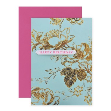 Connections from Hallmark Birthday Card - Golden Floral