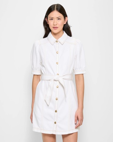 Puff Sleeve Denim Dress