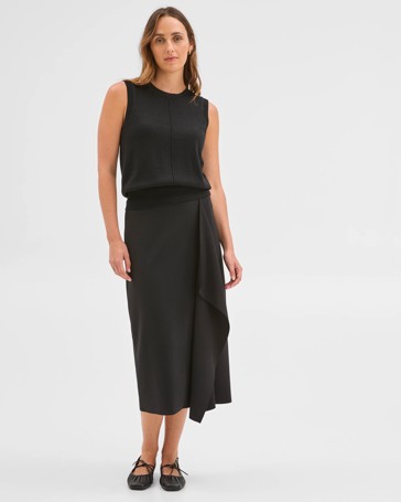 Preview Drape Detail Midi Skirt