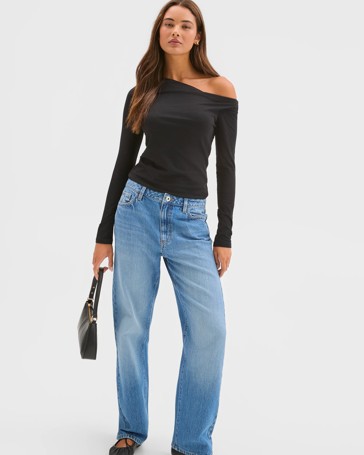 Lily Loves Australian Cotton Off Shoulder Long Sleeve Top