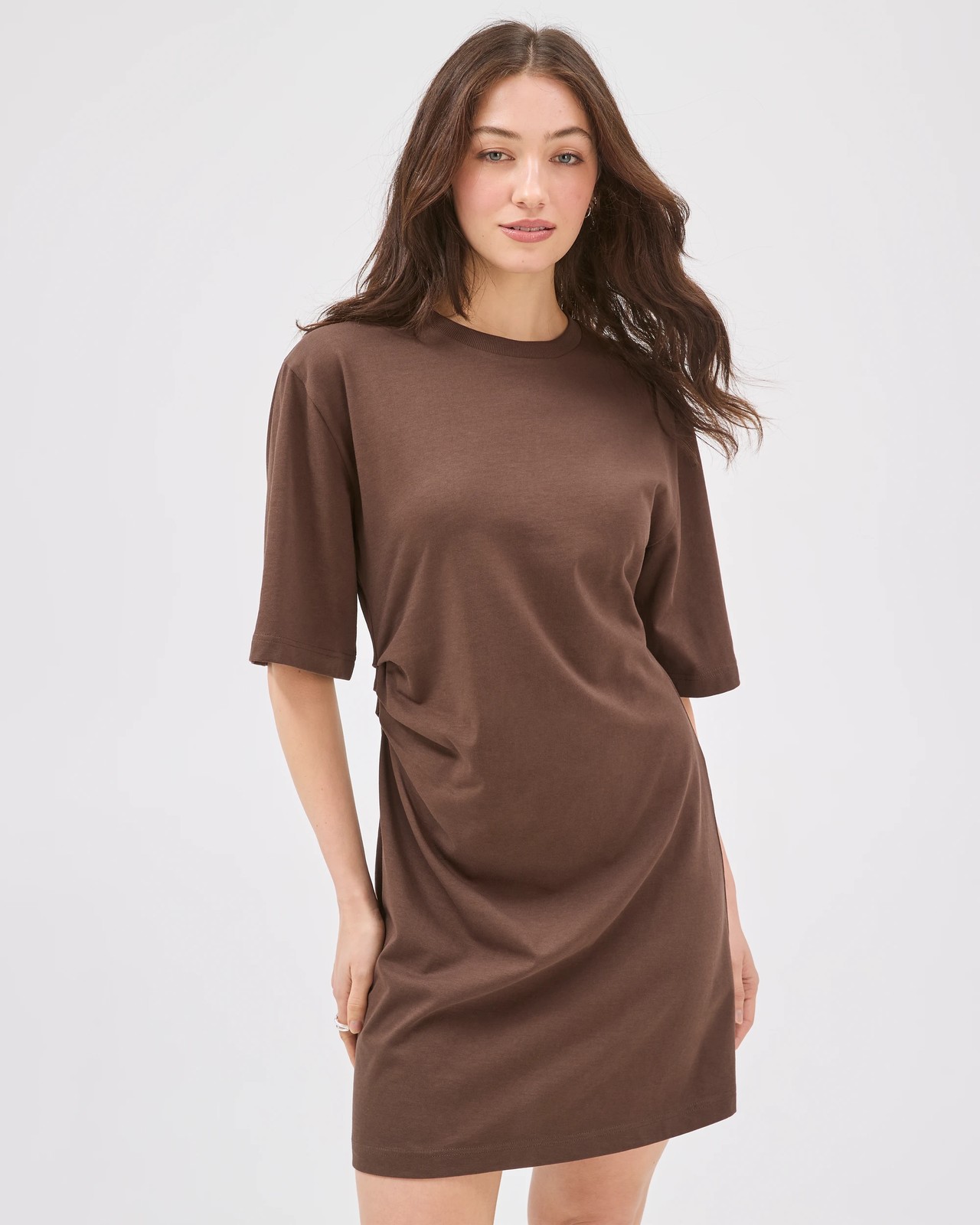 Lily Loves Australian Cotton Mini T-Shirt Dress - Bark 4 of 6