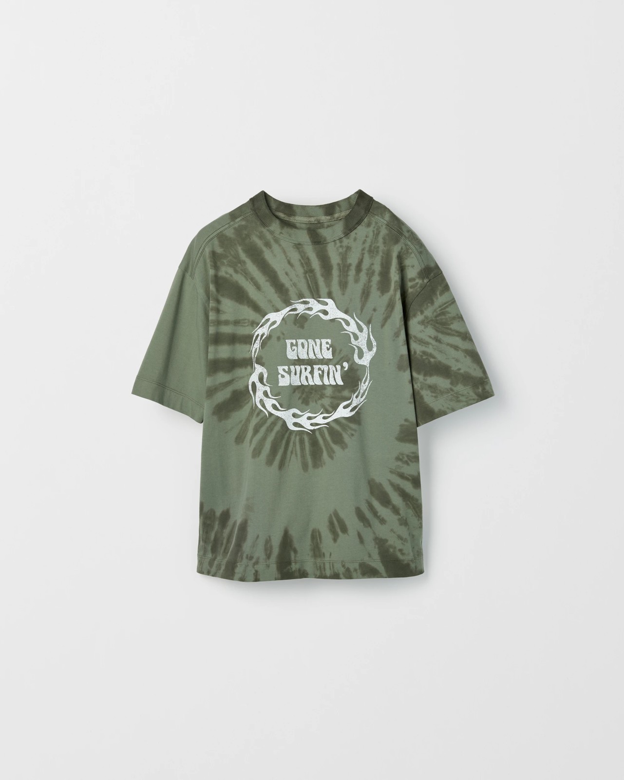 Australian Cotton Oversized Tie Dye T-Shirt - Green 4 of 5