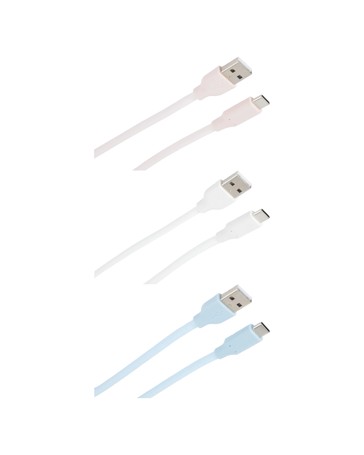 Anko USB-A to USB-C Silicone Charging Cable- Assorted