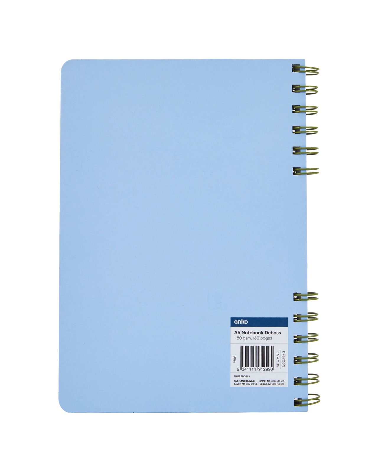 Anko A5 Notebook Blue Deboss 80gsm 120 Pages 3 of 3