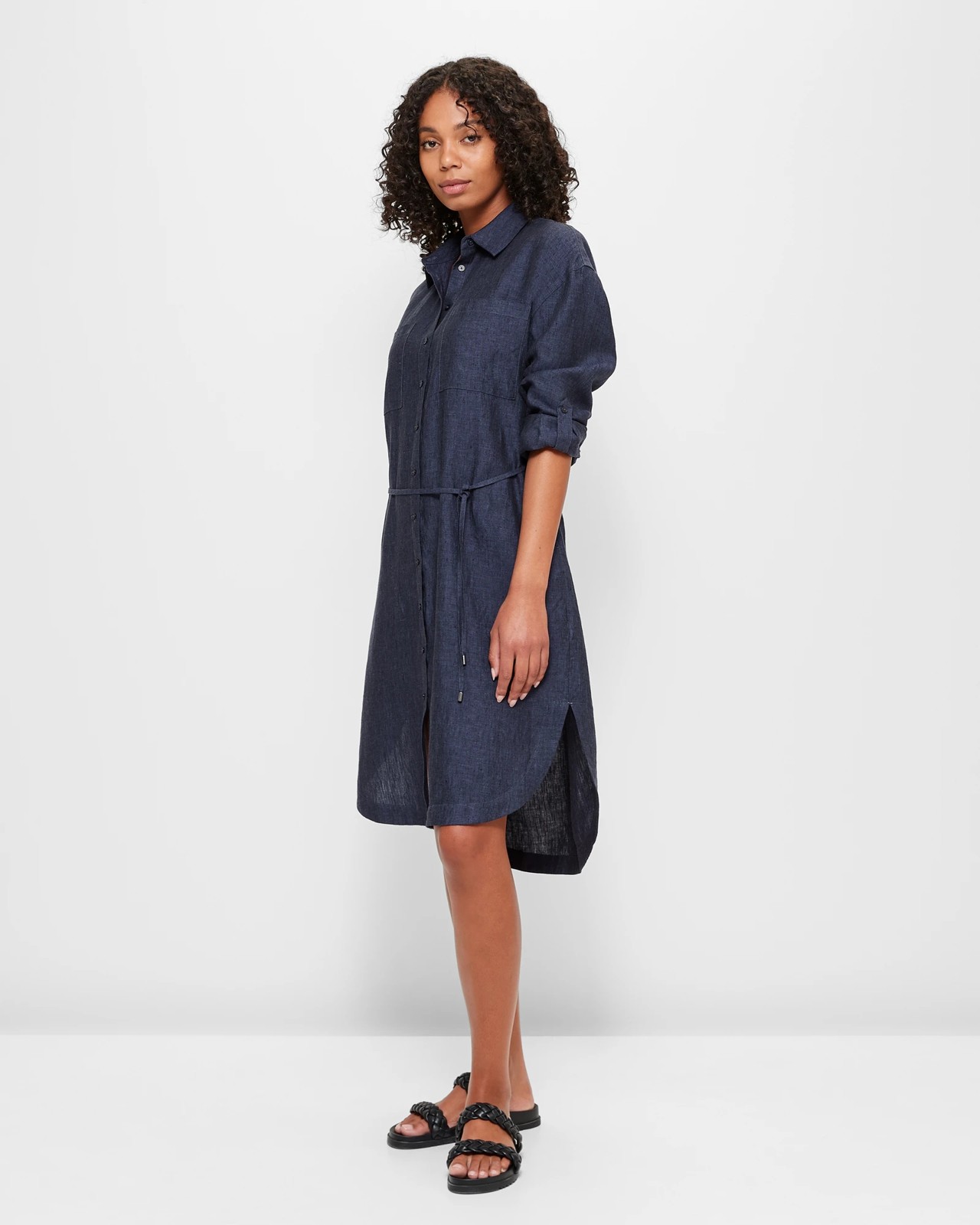 European Linen Midi Shirt Dress Target Australia