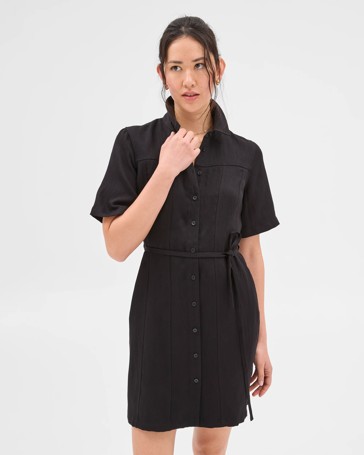 Summer Twill Seam Detail Mini Dress - Preview