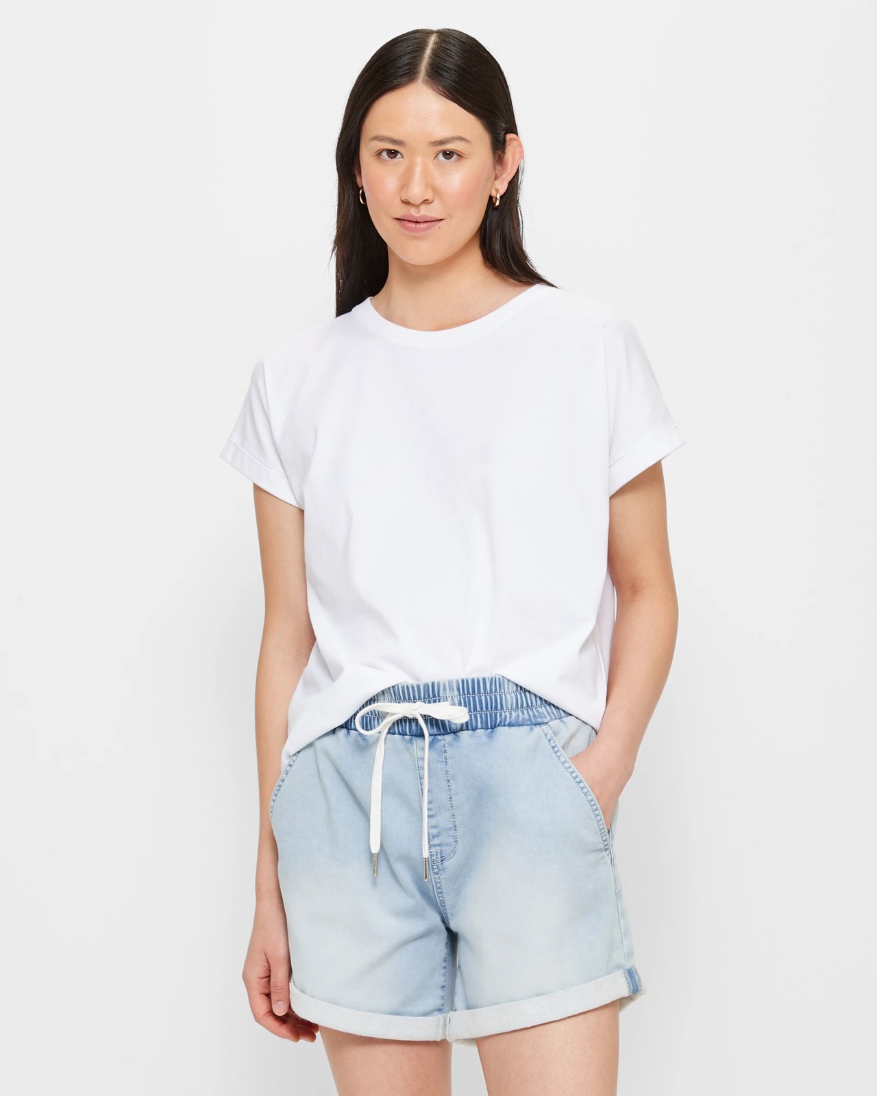 Denim jogger best sale shorts womens