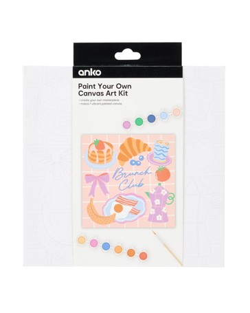 Anko Paint Your Own Canvas Art Kit- Brunch Club