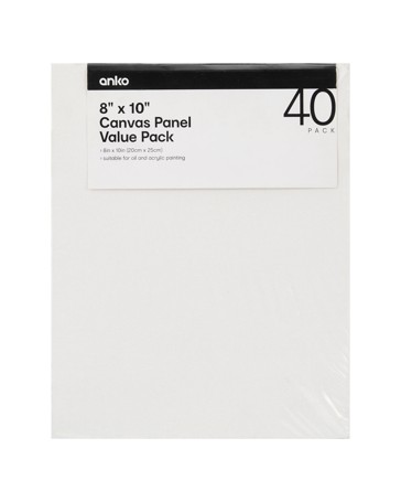 Anko 40 Pack 8in. x 10in. Canvas Panel Value Pack