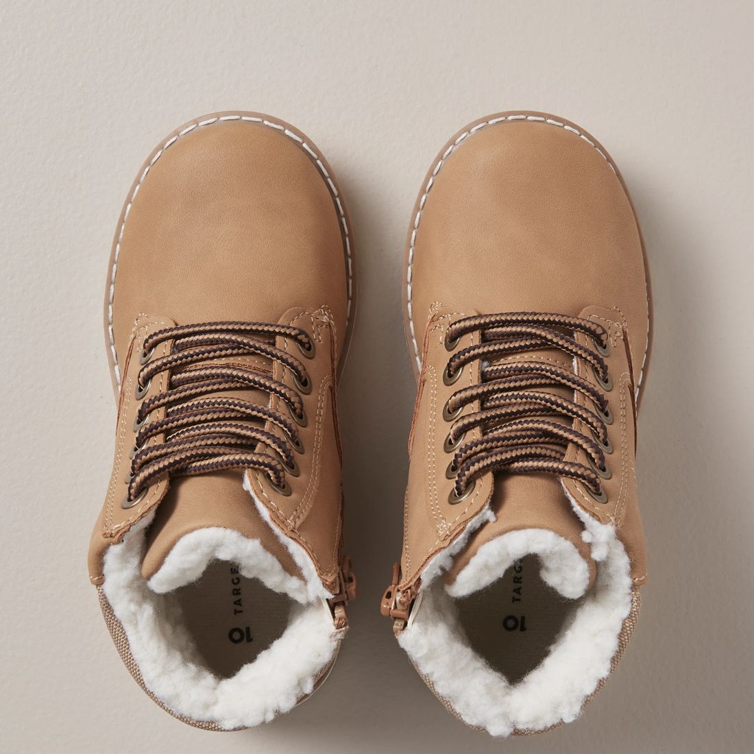 Junior Fur Lined Lace Up Boots Target Australia