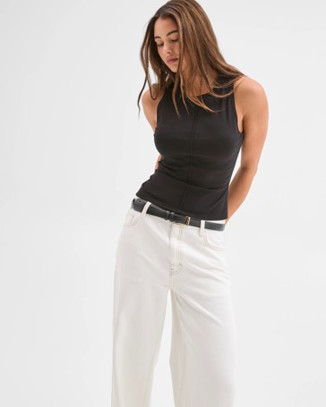 Lily Loves Australian Cotton Blend Exposed Seam Tank Top