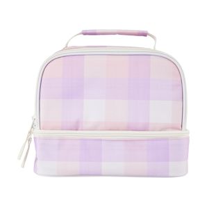 Lilac Check Insulated Twin Deck Lunch Bag - Anko product image
