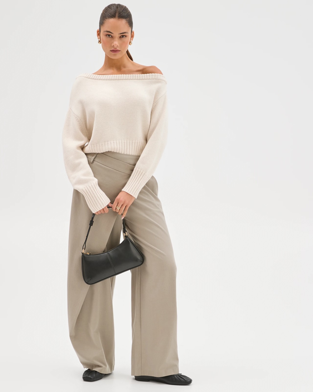 Lily Loves Wrap Front Tailored Pants - Light Khaki 3 of 6