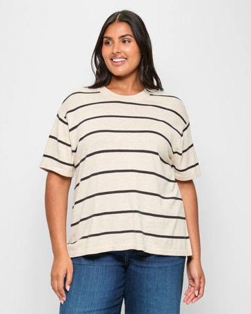 Plus Size Australian Cotton Blend Knitted T-Shirt