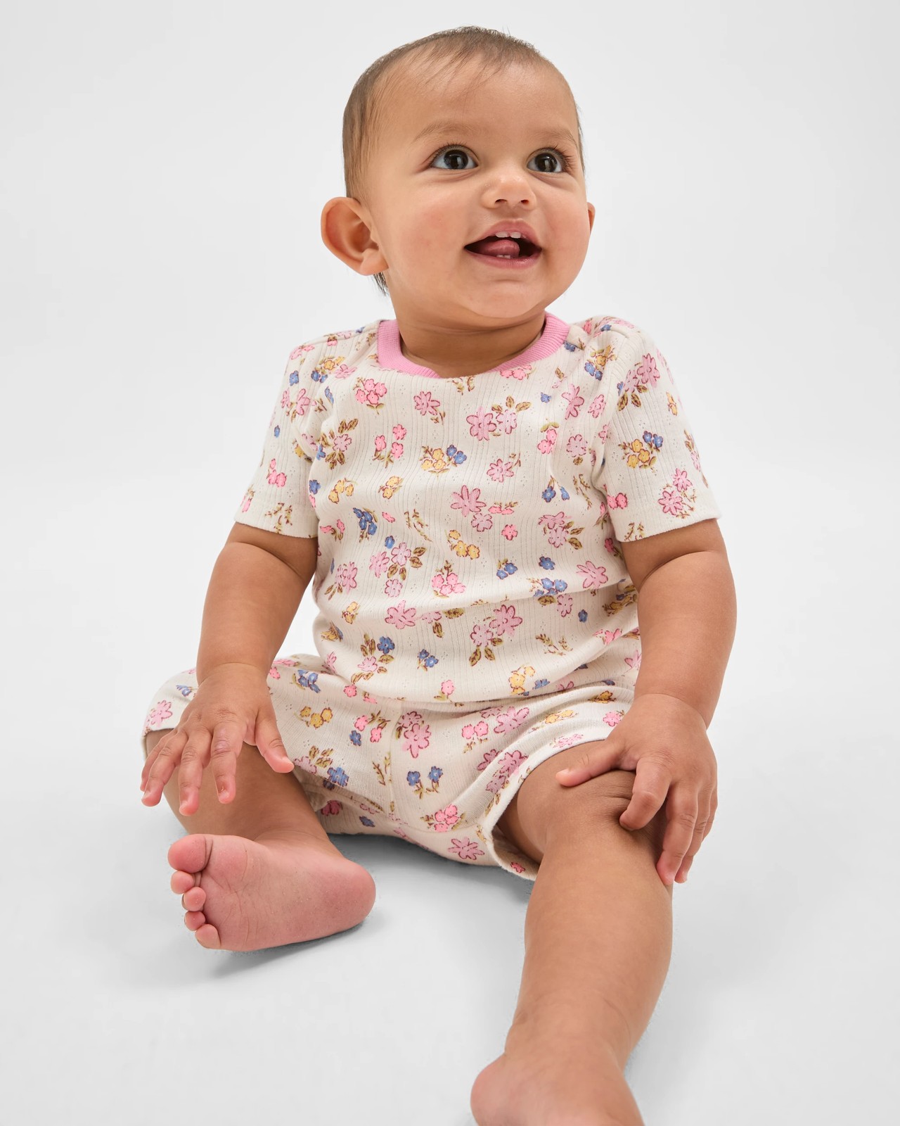 Baby Organic Cotton Pointelle Pyjama Set - Multi Floral 3 of 5