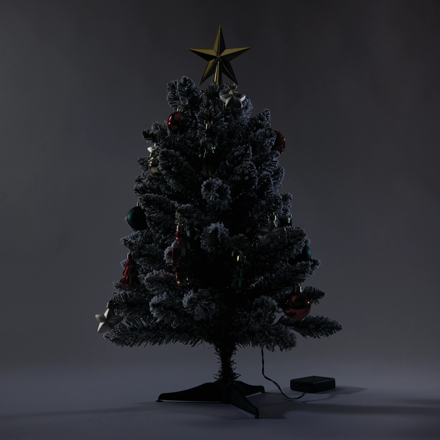Anko 60cm (2ft.) Light Up Mini Green Flocked Christmas Tree 2 of 6