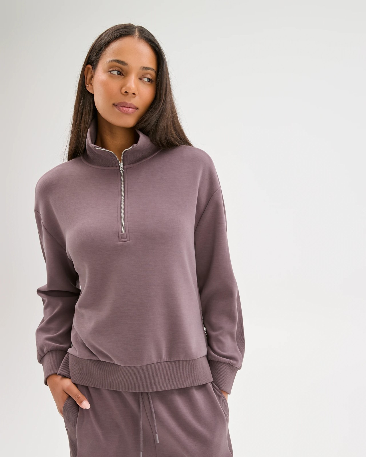 Active Movement 1/4 Zip Jumper - Plum 4 of 5