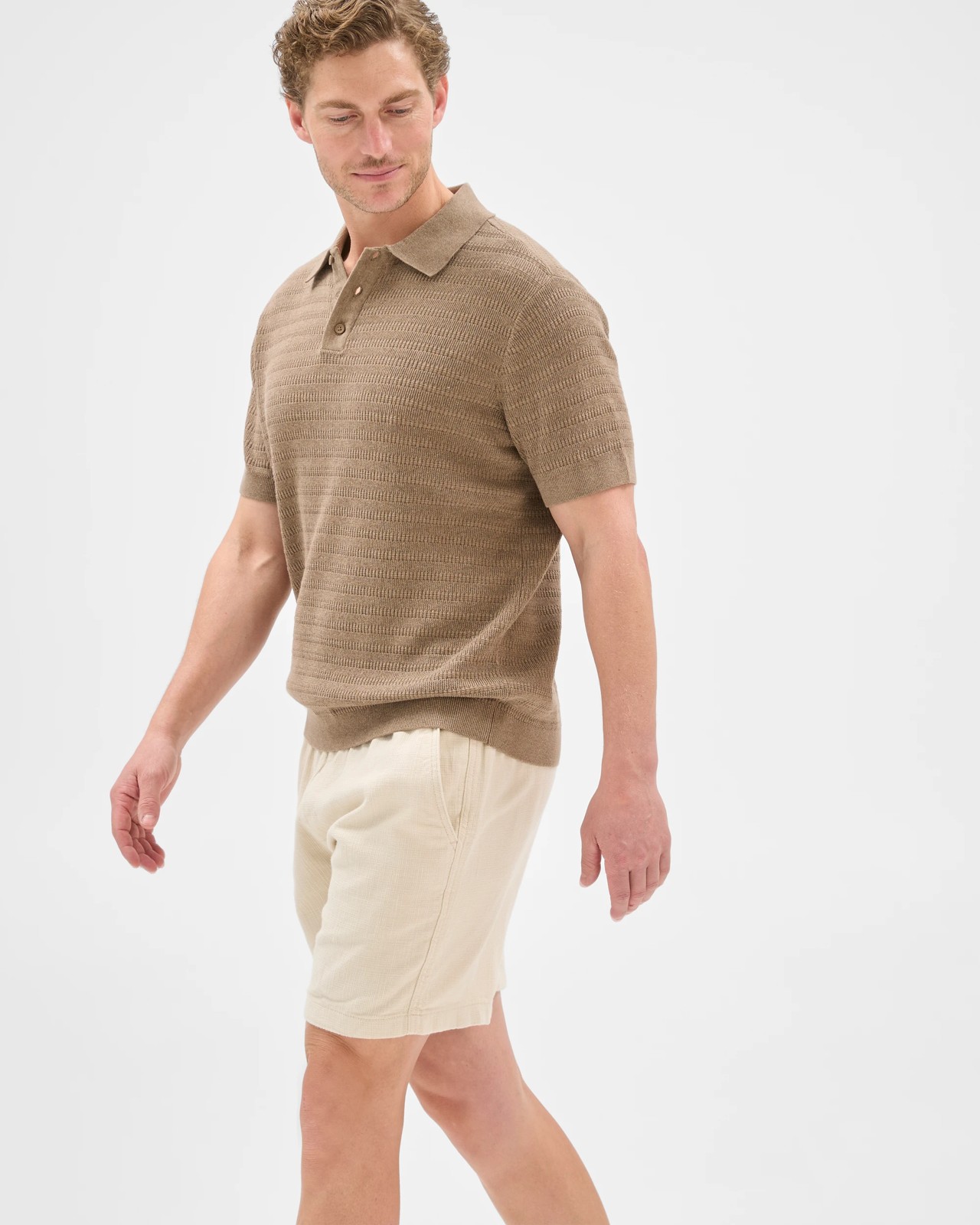 Australian Cotton Textured Shorts - Birch 4 of 5