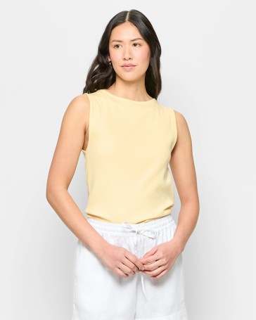 Soft Touch Boat Neck Rib Tank Top