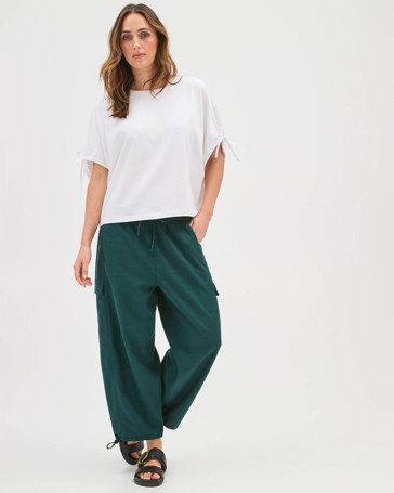 Slub Cargo Pull On Pants