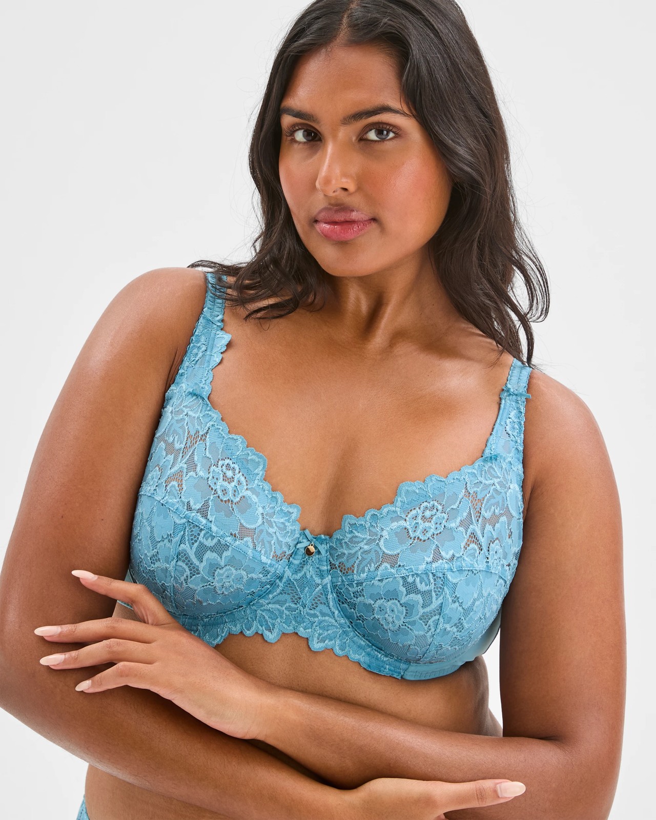 Plus Size Soft Cup Underwire T-Shirt Bra - Adriatic Blue 3 of 6