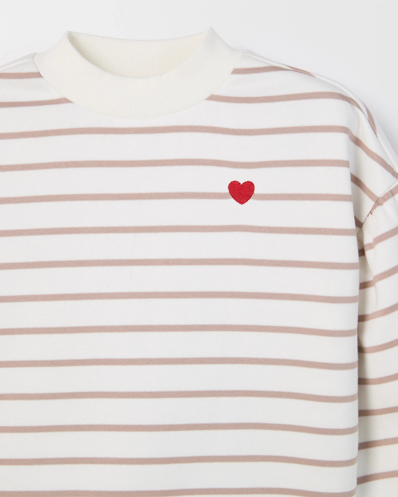 Australian Cotton Blend Balloon Sleeve Fleece Sweat Top - Stripe 6 of 6