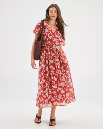 Petites Tuck Detail Midi Dress