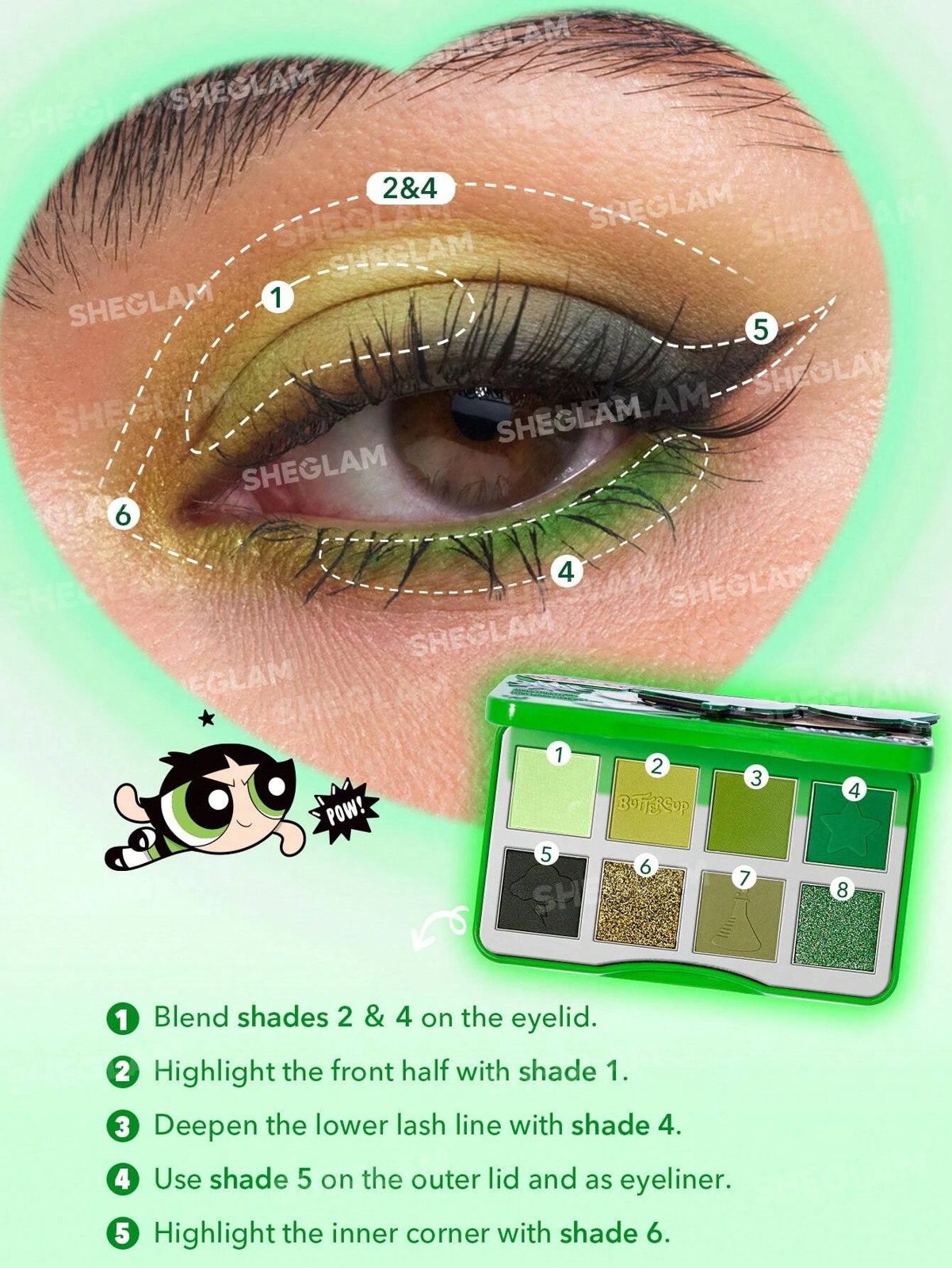 The Powerpuff Girls x SHEGLAM The Professor's Girls Eyeshadow Palette - Toughest Fighter 4 of 6