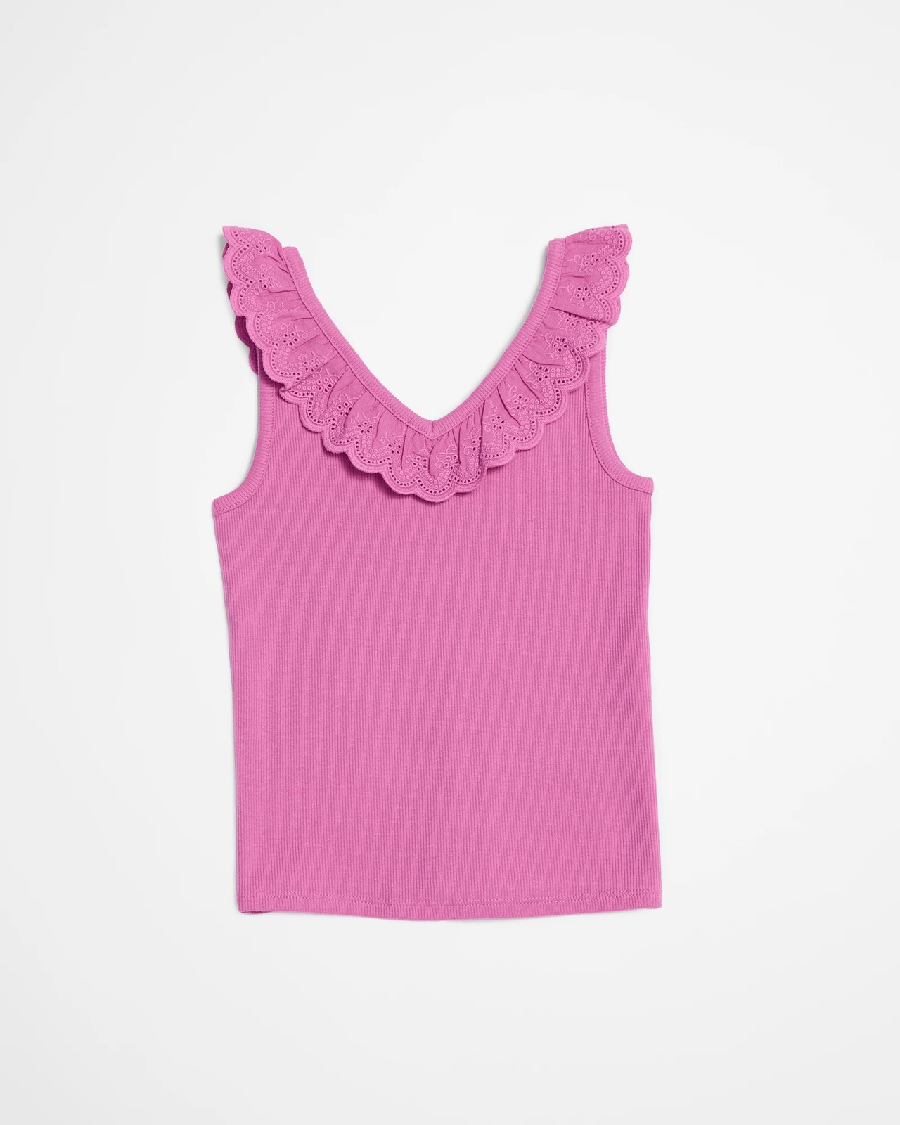 Rib Broderie Frill Tank | Target Australia