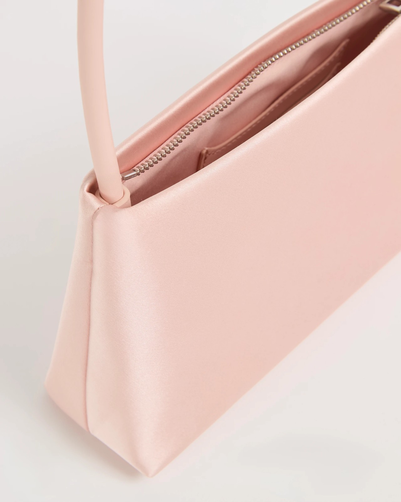 Minimal East West Satin Shoulder Bag - Pink 2 of 2
