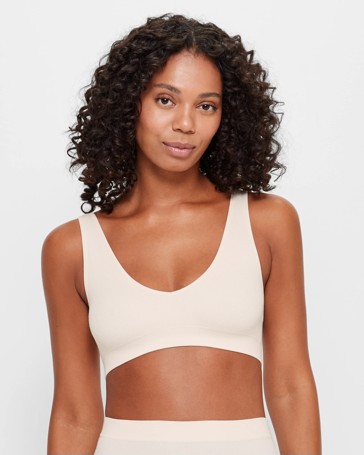 Bamboo Rib Plunge Crop Top