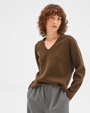 Preview Australian Cotton Blend Polished V-Neck Jumper