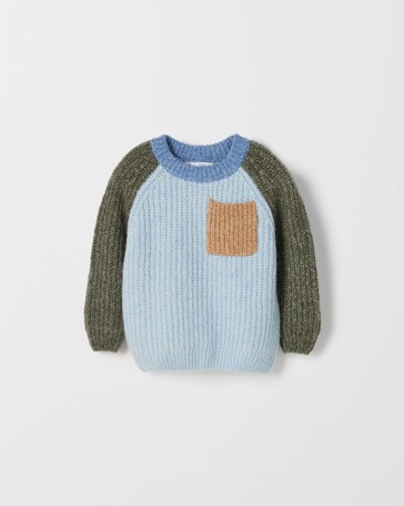 Colour Block Long Sleeve Knit Top