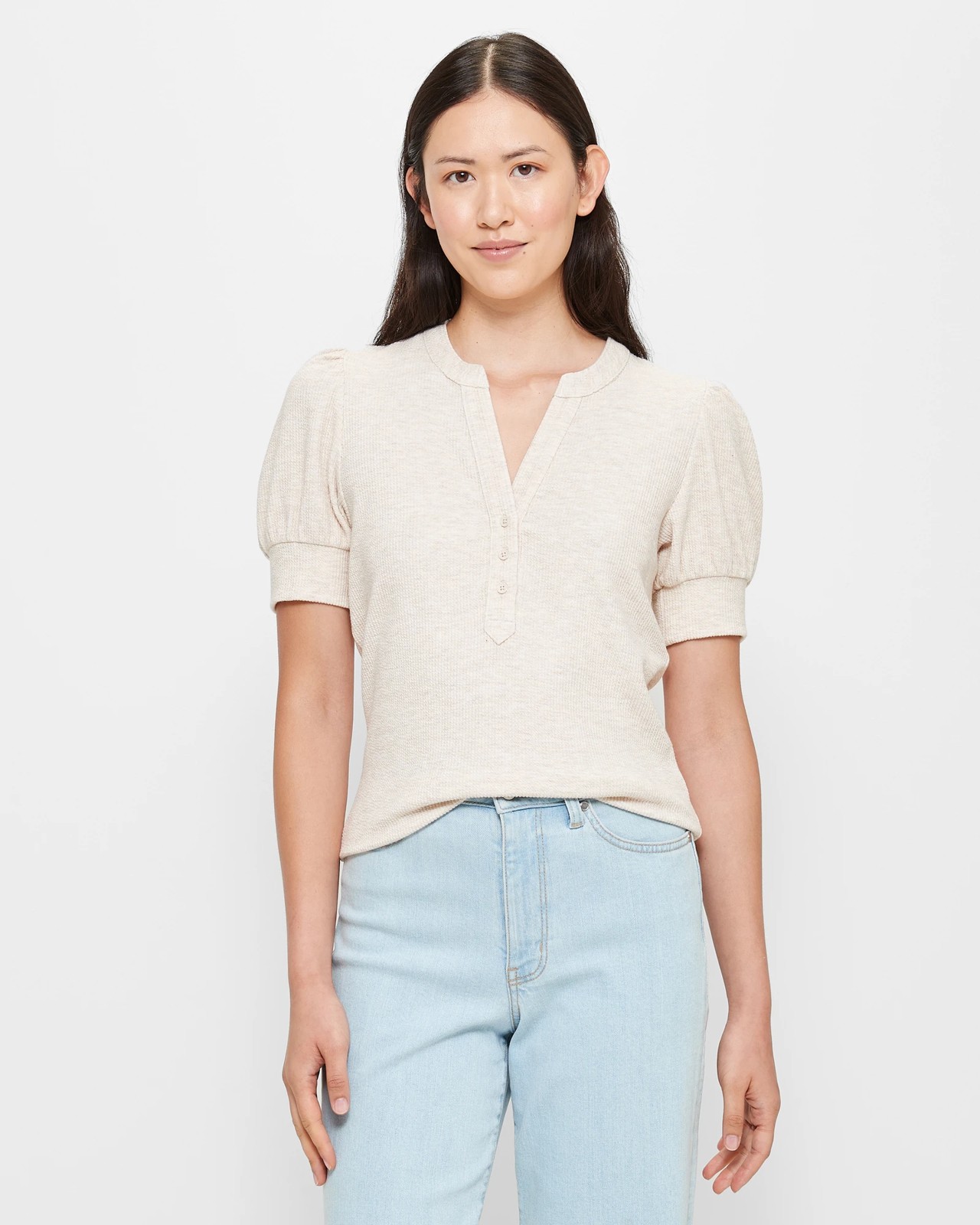 Ribbed Henley Top