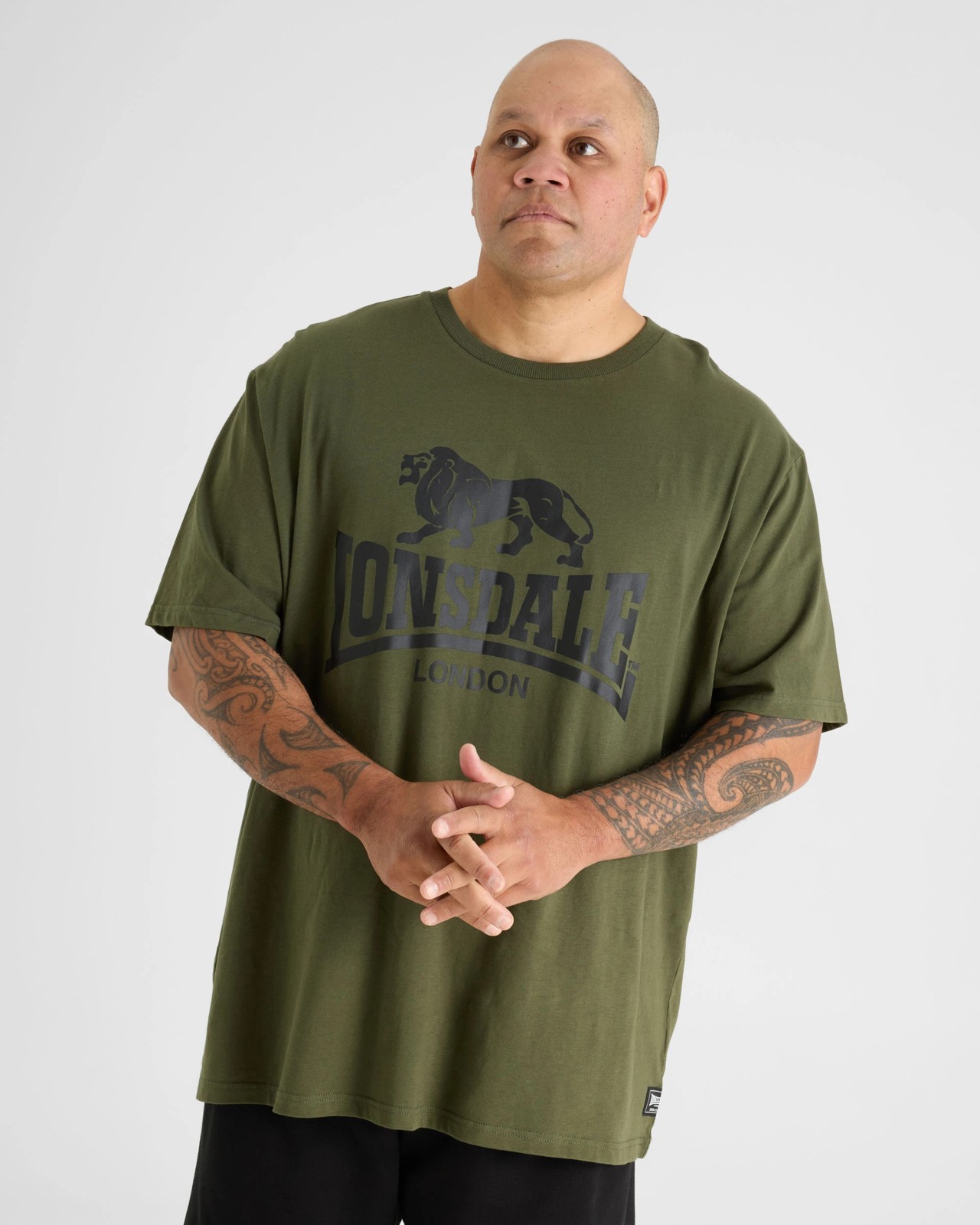 Lonsdale London Plus Size T-Shirt - GreenOlive 4 of 5