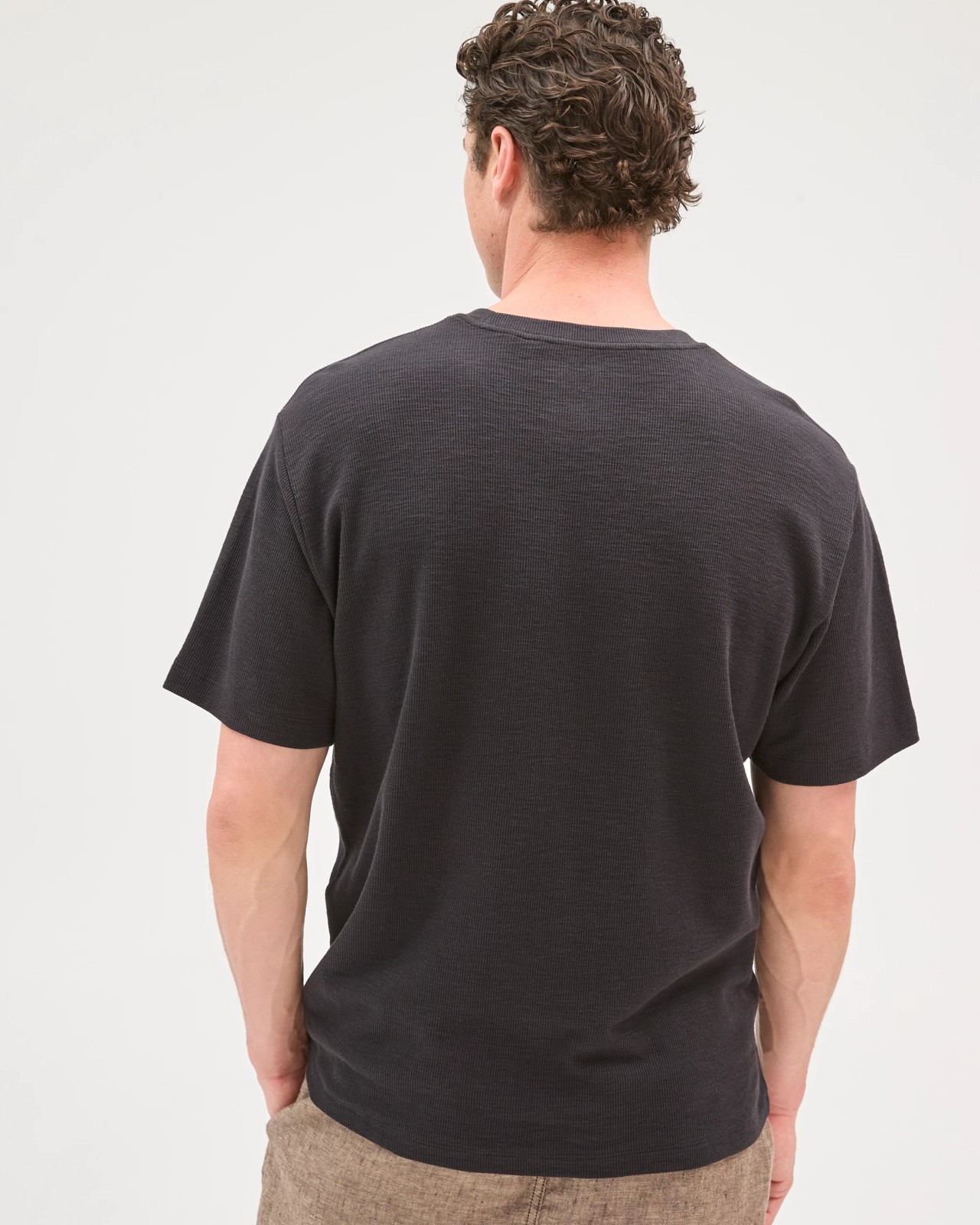 Australian Cotton Fashion Textured T-Shirt - Black 6 of 6