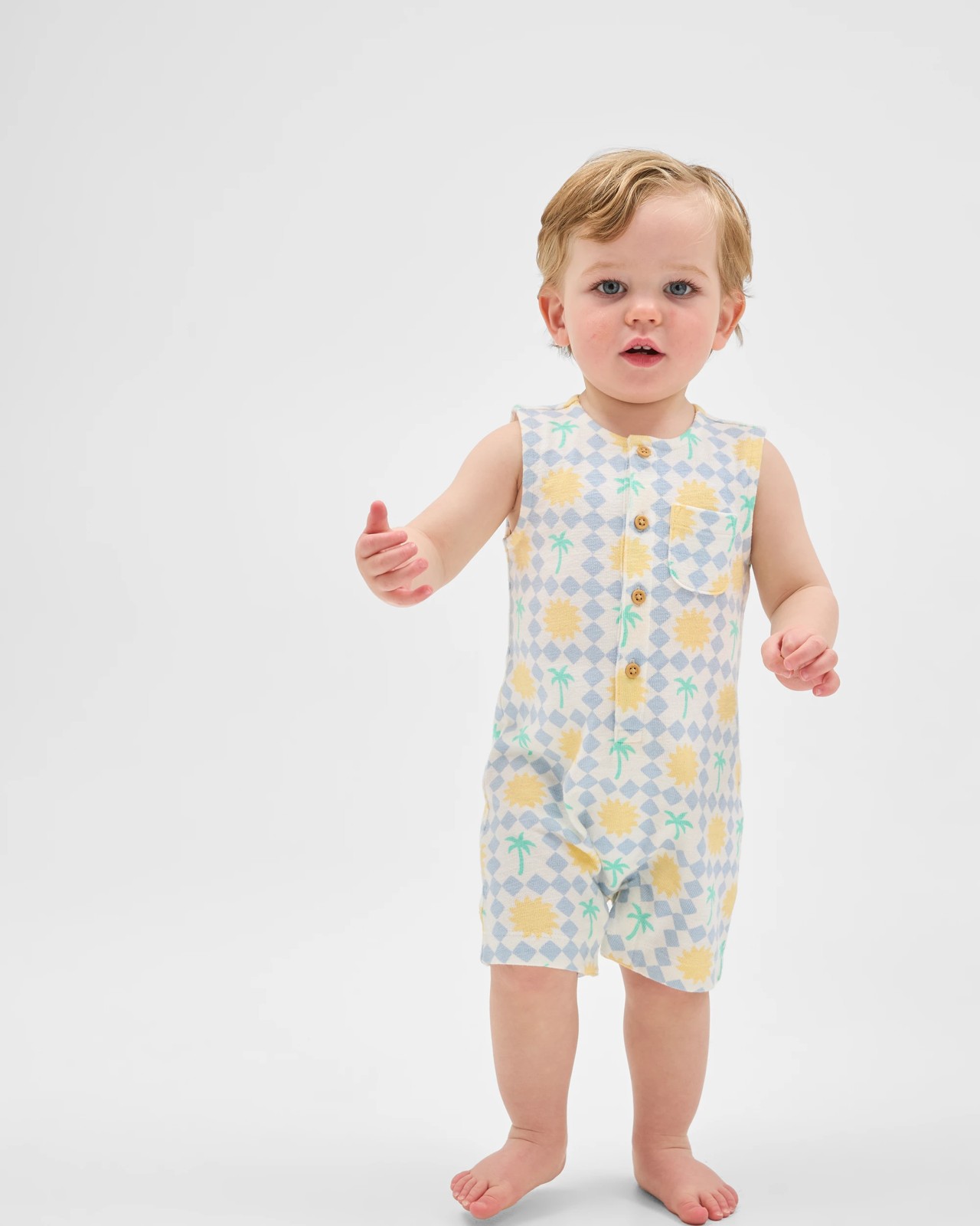 Baby Organic Cotton Knit Romper 2 of 6