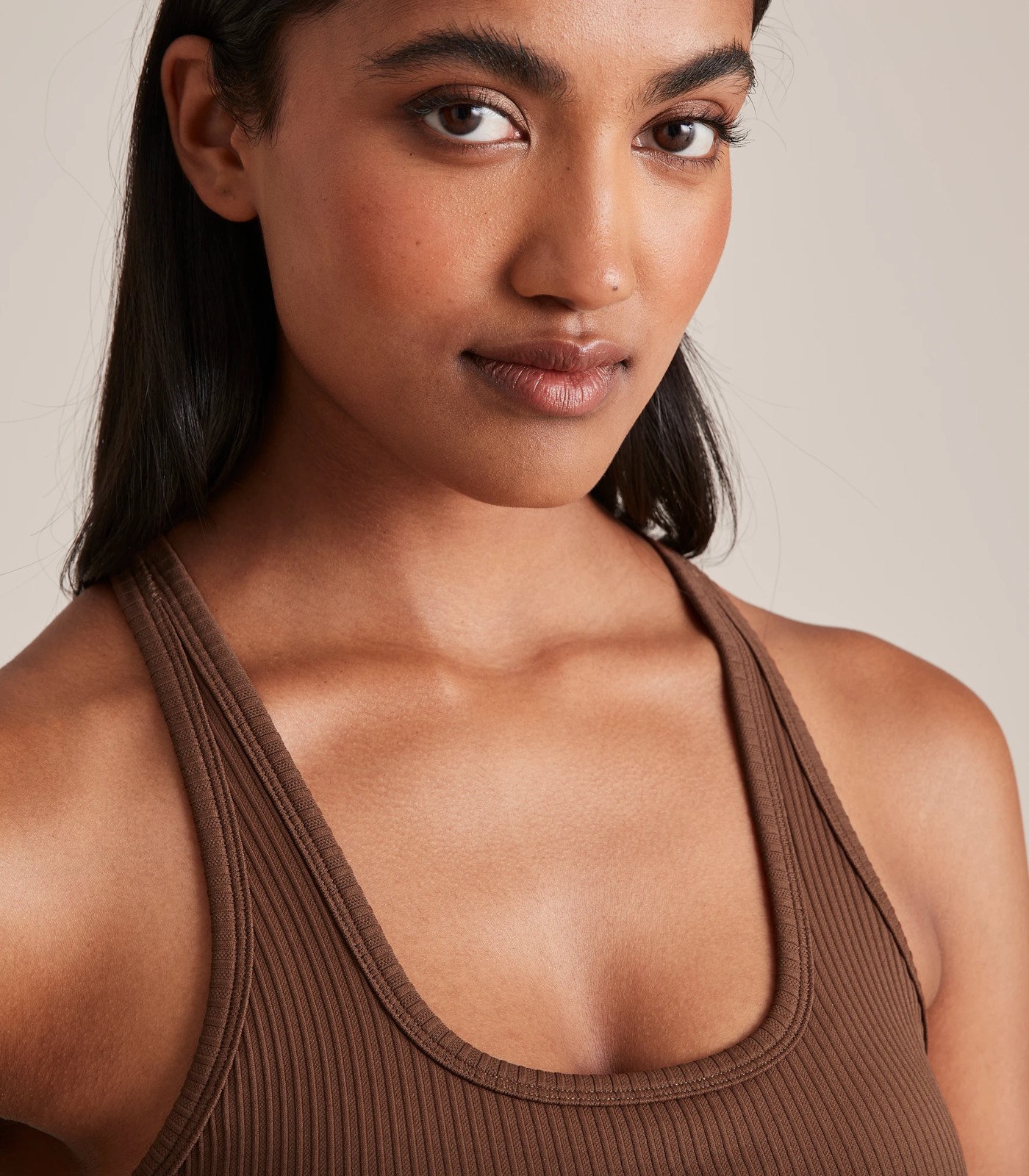 Target Active Seamfree Ribbed Longline Crop Top - Brown