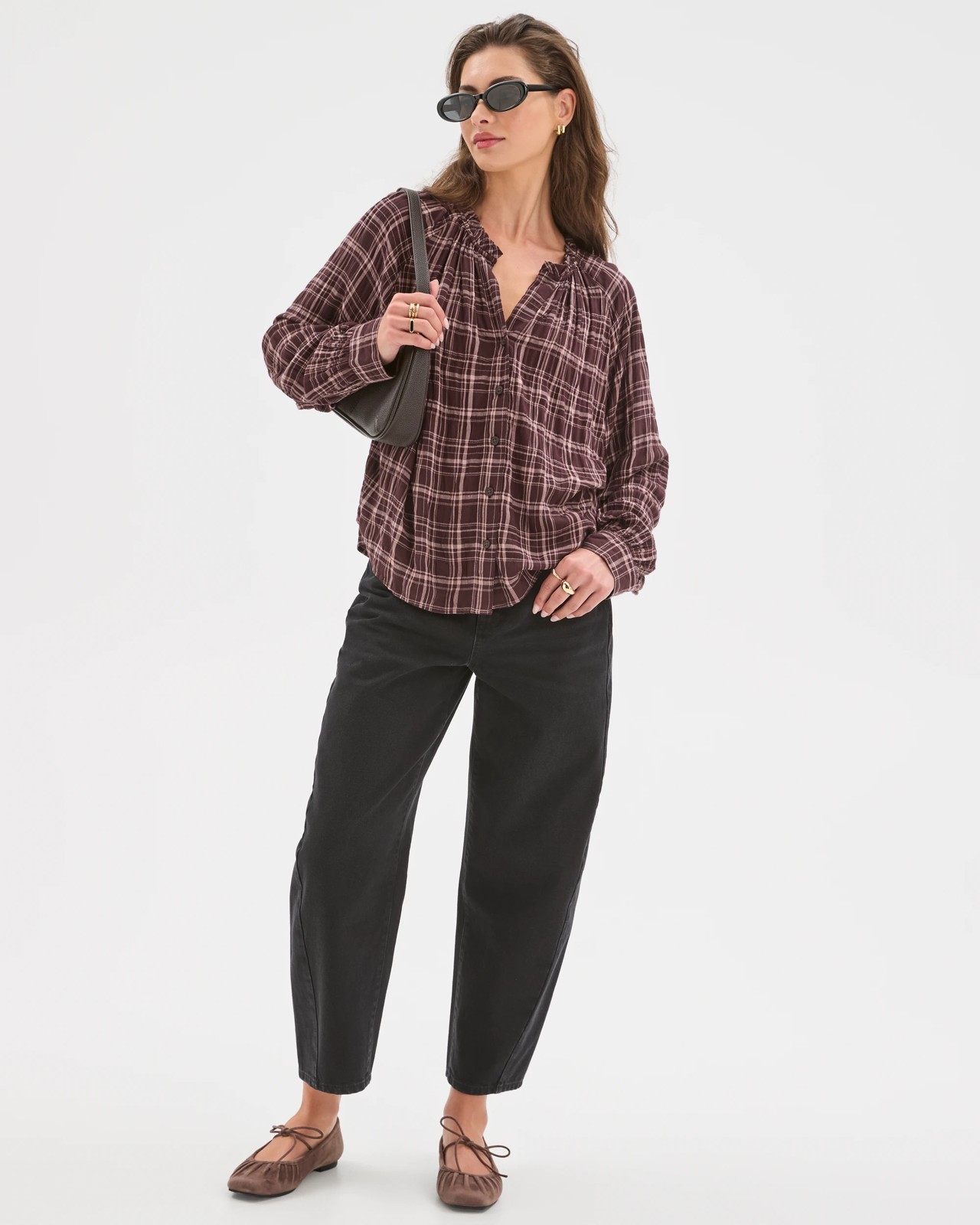 Petites Long Sleeve Tie Cuff Blouse 3 of 5