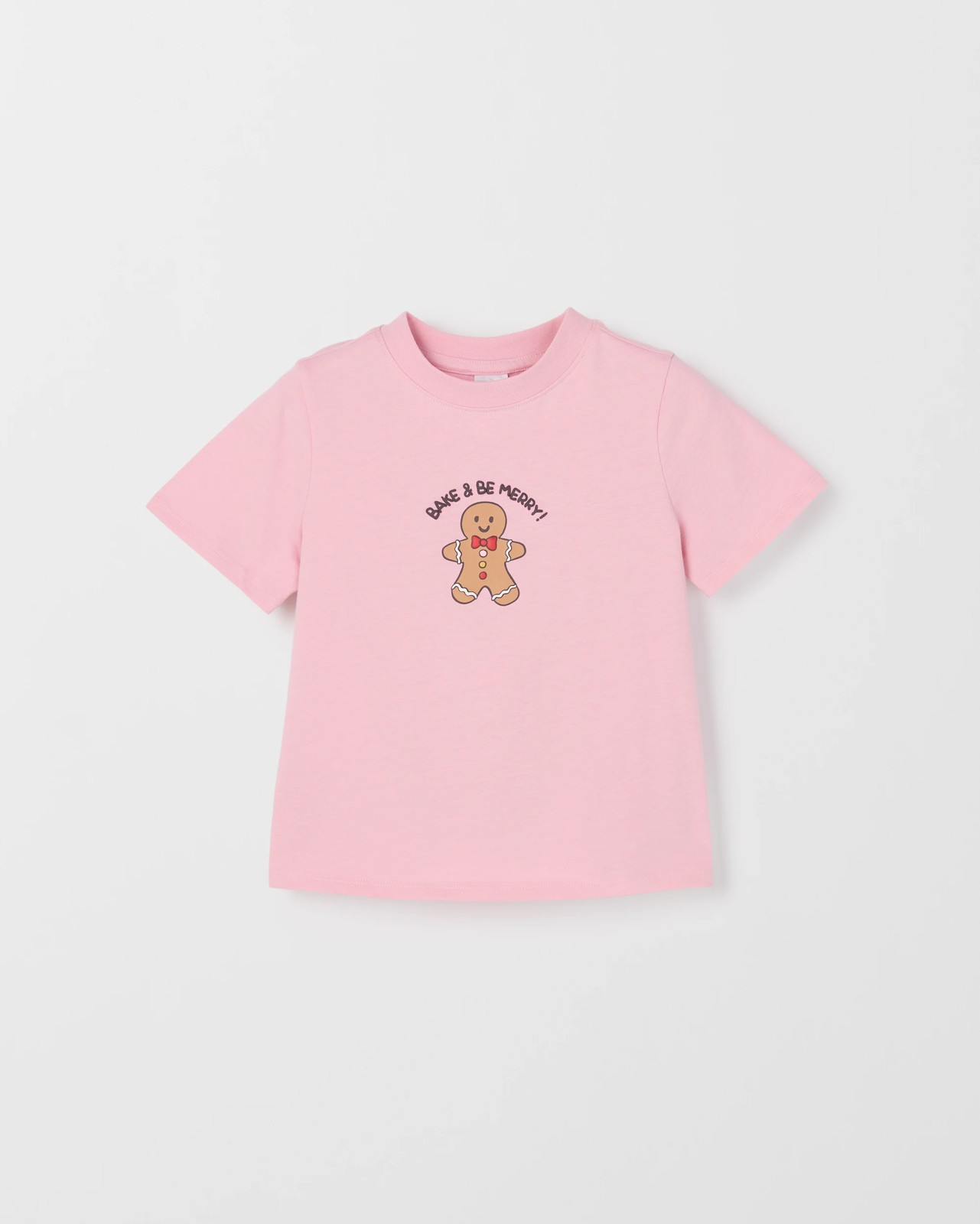 Australian Cotton Christmas Event Boxy Fit T-Shirt - Gingerbread Placement Pink 6 of 6